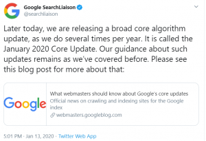 Google Januar 2020 Core Update live 